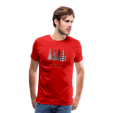 Merry Christmas Trees Men's Premium T-Shirt (CK5001) - red