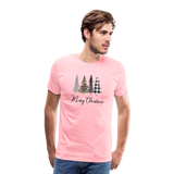 Merry Christmas Trees Men's Premium T-Shirt (CK5001) - pink