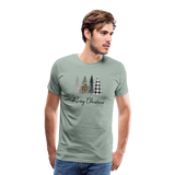 Merry Christmas Trees Men's Premium T-Shirt (CK5001) - steel green