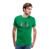 Merry Christmas Trees Men's Premium T-Shirt (CK5001) - kelly green