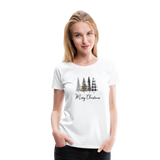 Merry Christmas Trees Women’s Premium T-Shirt (CK5001) - white