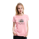 Merry Christmas Trees Women’s Premium T-Shirt (CK5001) - pink