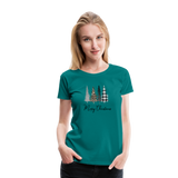 Merry Christmas Trees Women’s Premium T-Shirt (CK5001) - teal
