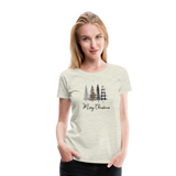 Merry Christmas Trees Women’s Premium T-Shirt (CK5001) - heather oatmeal
