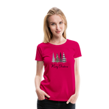 Merry Christmas Trees Women’s Premium T-Shirt (CK5001) - dark pink