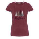Merry Christmas Trees Women’s Premium T-Shirt (CK5001) - heather burgundy