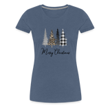 Merry Christmas Trees Women’s Premium T-Shirt (CK5001) - heather blue