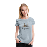 Merry Christmas Trees Women’s Premium T-Shirt (CK5001) - heather ice blue