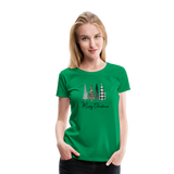 Merry Christmas Trees Women’s Premium T-Shirt (CK5001) - kelly green