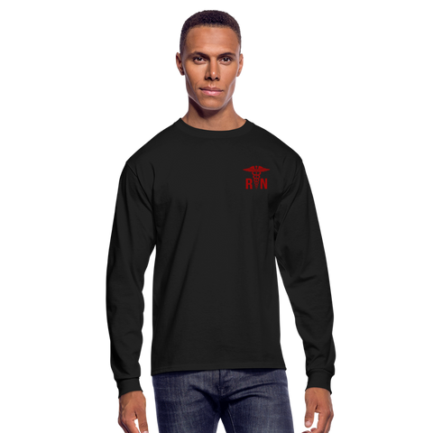 Emergency Nurse RN Flag Men's Long Sleeve T-Shirt (CK4126) - black