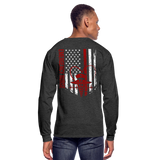 Emergency Nurse RN Flag Men's Long Sleeve T-Shirt (CK4126) - heather black