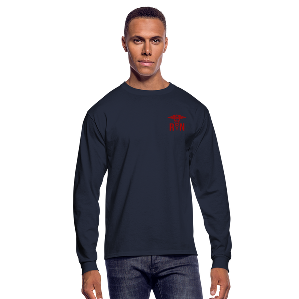 Emergency Nurse RN Flag Men's Long Sleeve T-Shirt (CK4126) - navy