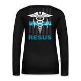 Delray Resus Navy Women's Premium Long Sleeve T-Shirt - black