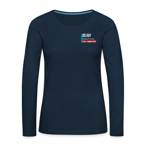Delray Resus Navy Women's Premium Long Sleeve T-Shirt - deep navy