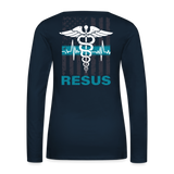 Delray Resus Navy Women's Premium Long Sleeve T-Shirt - deep navy