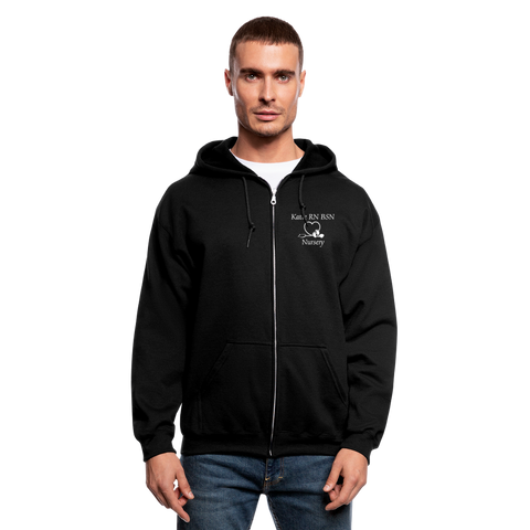 Katie RN BSN Men's Zip Hoodie - black