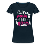 Nurse Shirt Coffee Scrubs and Rubber Gloves Women’s Premium T-Shirt (CK1811) - deep navy