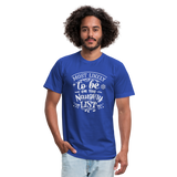 Most Likely to be on the Naughty List Unisex Jersey T-Shirt by Bella + Canvas (CK-0001) - royal blue