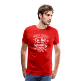 Most Likely to be on the Naughty List Men's Premium T-Shirt  (CK-0001) - red