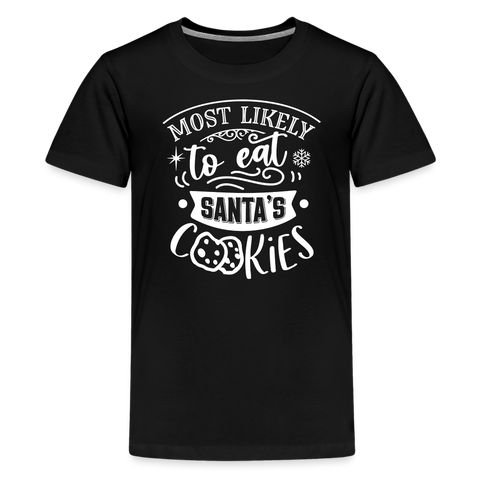 Most Likely to eat Santa's Cookies Kids' Premium T-Shirt (CK-0003) - black