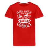 Most Likely to eat Santa's Cookies Kids' Premium T-Shirt (CK-0003) - red