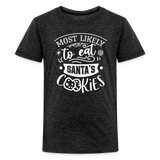 Most Likely to eat Santa's Cookies Kids' Premium T-Shirt (CK-0003) - charcoal grey