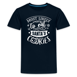Most Likely to eat Santa's Cookies Kids' Premium T-Shirt (CK-0003) - deep navy