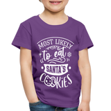 Most Likely to eat Santa's Cookies Toddler Premium T-Shirt (CK-0003) - purple