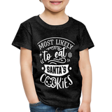 Most Likely to eat Santa's Cookies Toddler Premium T-Shirt (CK-0003) - charcoal grey