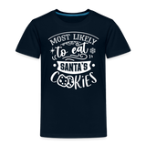 Most Likely to eat Santa's Cookies Toddler Premium T-Shirt (CK-0003) - deep navy