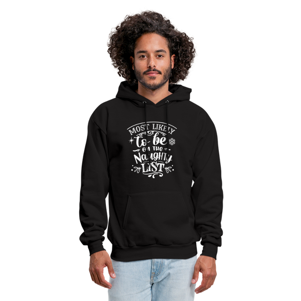 Most Likely to be on the Naughty List Men's Hoodie (CK-0001) - black