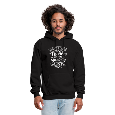 Most Likely to be on the Naughty List Men's Hoodie (CK-0001) - black