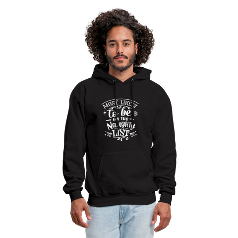 Most Likely to be on the Naughty List Men's Hoodie (CK-0001) - black