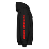 Emergency Trauma Flag Gildan Heavy Blend Adult Hoodie - black