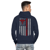 Emergency Trauma Flag Gildan Heavy Blend Adult Hoodie - navy
