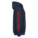 Emergency Trauma Flag Gildan Heavy Blend Adult Hoodie - navy