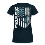 Nurse Flag Women’s Premium T-Shirt (CK4119) - deep navy