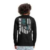 Nurse Flag Men's Premium Long Sleeve T-Shirt (CK4119) - charcoal grey