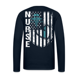 Nurse Flag Men's Premium Long Sleeve T-Shirt (CK4119) - deep navy