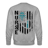 Nurse Flag Men’s Premium Sweatshirt (CK4119) - heather grey