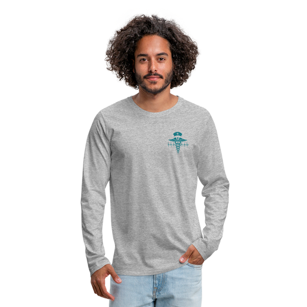 Nurse Flag Men's Premium Long Sleeve T-Shirt (CK4119) - heather gray