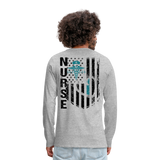 Nurse Flag Men's Premium Long Sleeve T-Shirt (CK4119) - heather gray