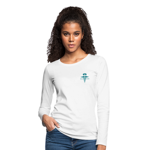 Nurse Flag Women's Premium Long Sleeve T-Shirt (CK4119) - white