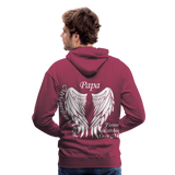 Papa Guardian Angel Men’s Premium Hoodie - burgundy