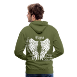 Papa Guardian Angel Men’s Premium Hoodie - olive green