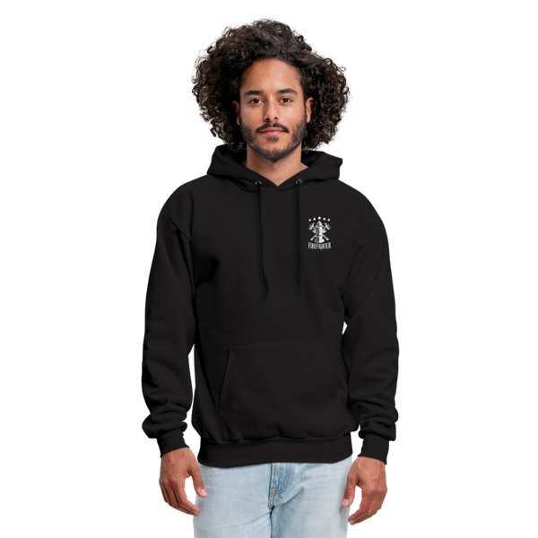 Dog Dad Firefighter Gildan Heavy Blend Adult Hoodie - black