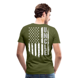 Uncle American Flag Men's Premium T-Shirt - olive green
