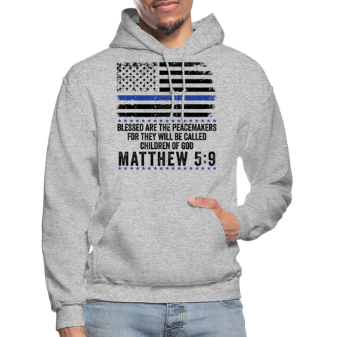 Matthew 5:9 Peacemakers Gildan Heavy Blend Adult Hoodie - heather gray