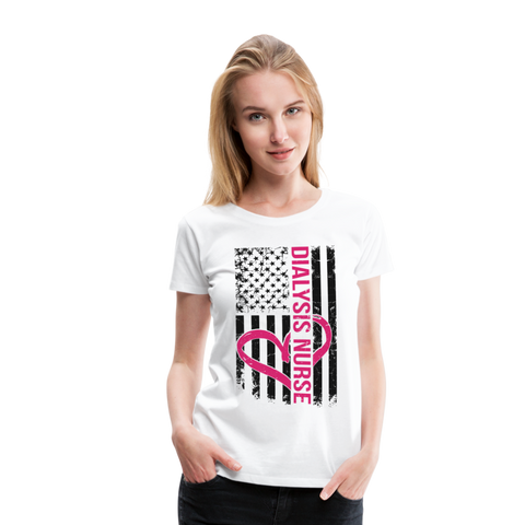 Dialysis Nurse Flag Women's Premium T-Shirt (CK1582) - white