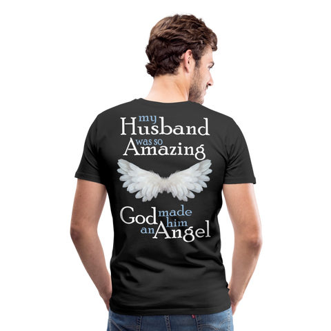 Husband Amazing Angel Men's Premium T-Shirt (CK3578) - black